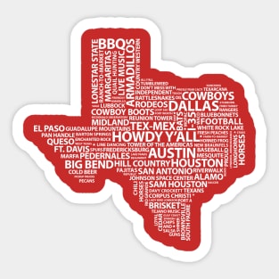 Words of Texas Sticker